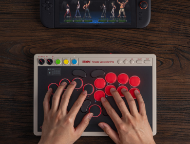 8BitDo Arcade Controller Pro Leverless Gamepad Has Built-In Screen for Adjusting Settings on the Fly
